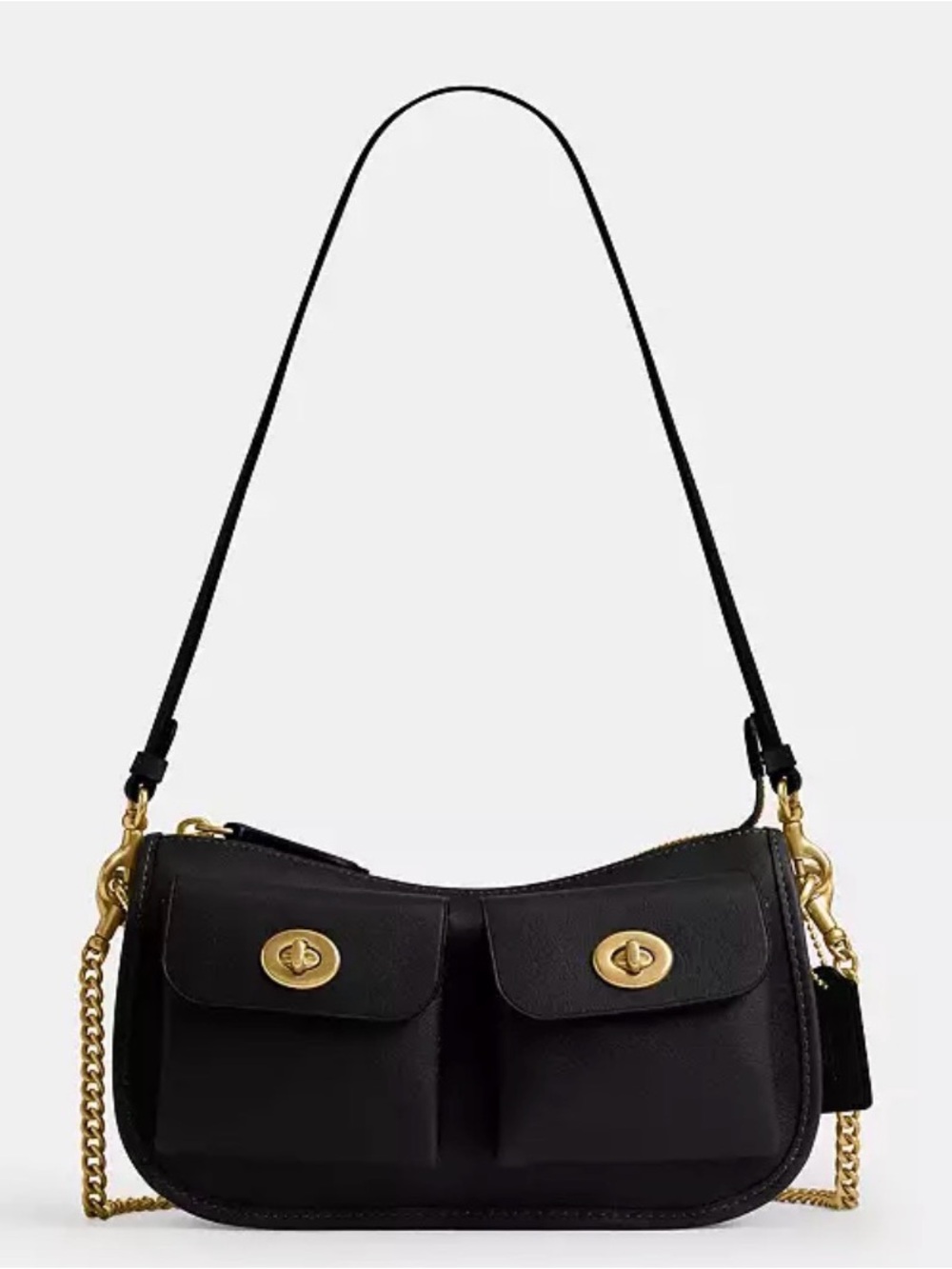 ♥️New Coach Twin Turnlock Waverly Bag in Black